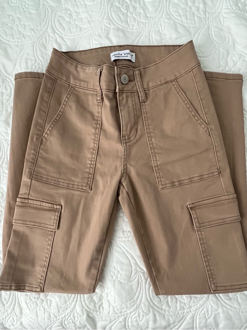 Vanilla Star Junior’s Tan Cargo Jeans Size 1/25